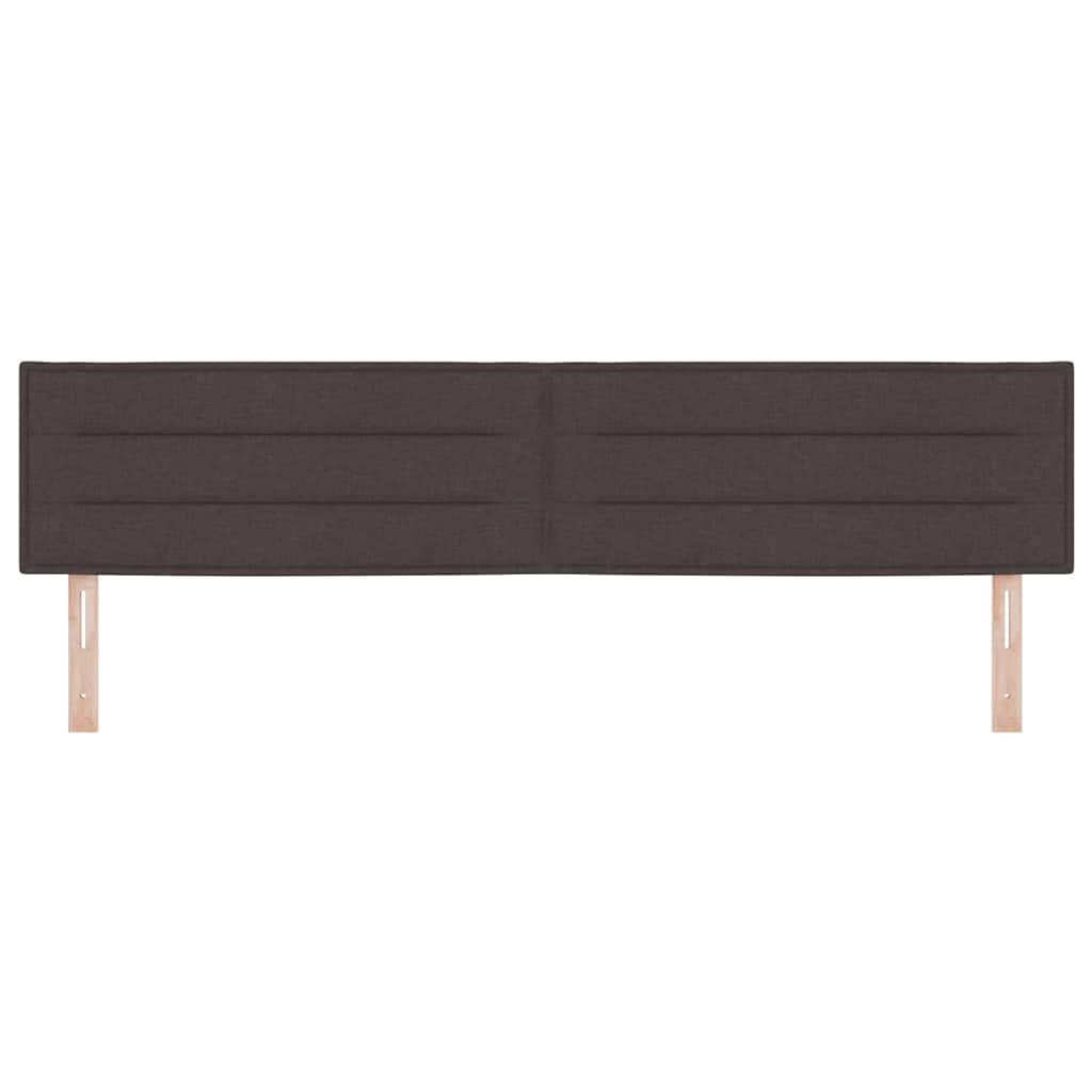 LED Headboard with LED Strip Lights Dark brown 200 cm Fabric